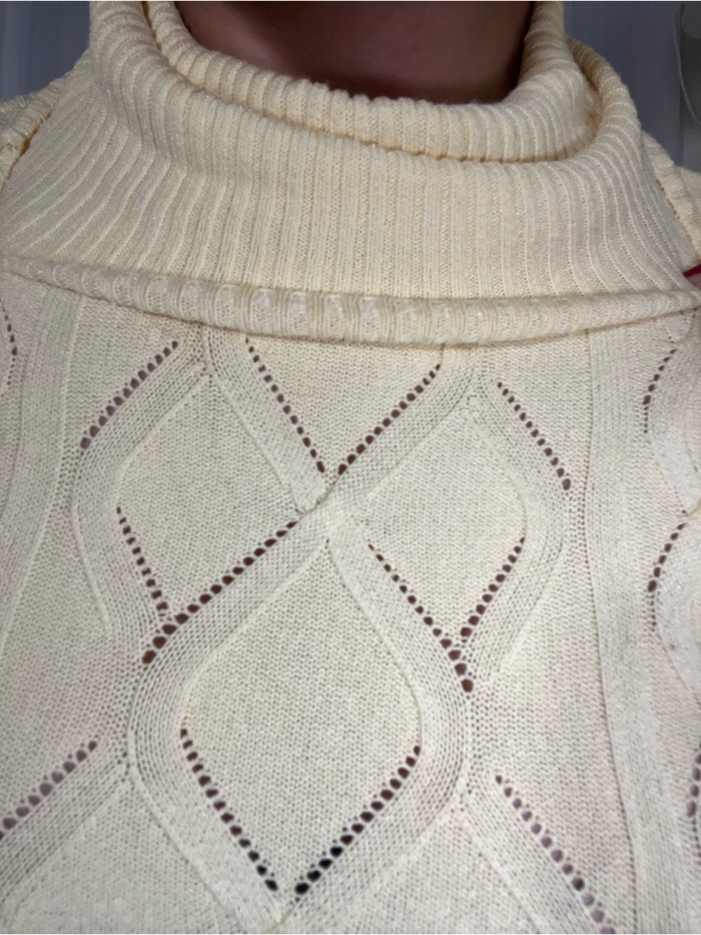 Vintage bebe Créme Brulee Pointelle Turtleneck Sweater - Picture 6 of 8